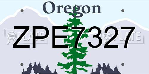 ZPE7327 Oregon License Plate