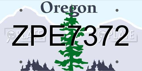 ZPE7372 Oregon License Plate
