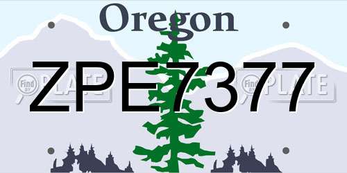 ZPE7377 Oregon License Plate