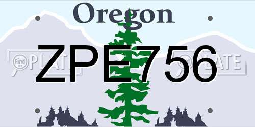ZPE756 Oregon License Plate