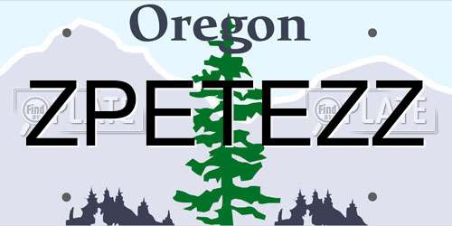 ZPETEZZ Oregon License Plate