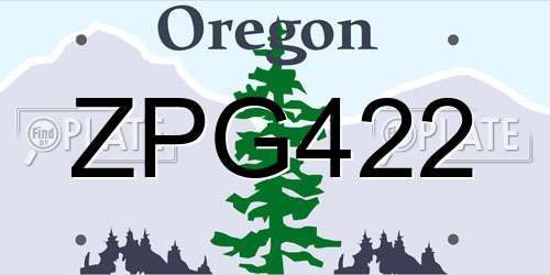 ZPG422 Oregon License Plate