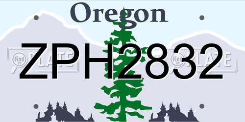ZPH2832 Oregon License Plate