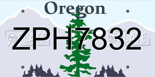 ZPH7832 Oregon License Plate