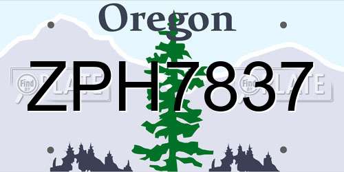 ZPH7837 Oregon License Plate