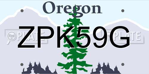 ZPK59G Oregon License Plate