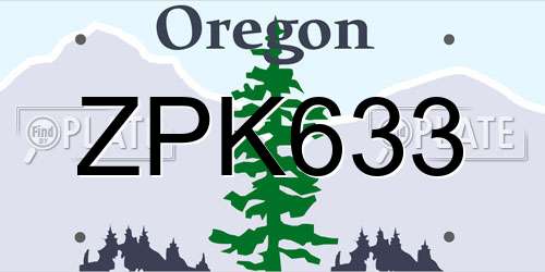 ZPK633 Oregon License Plate