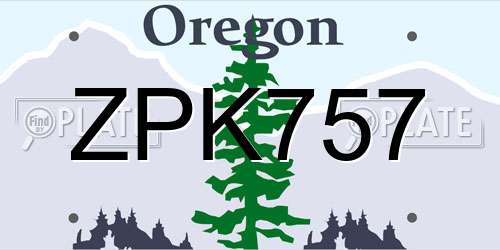 ZPK757 Oregon License Plate