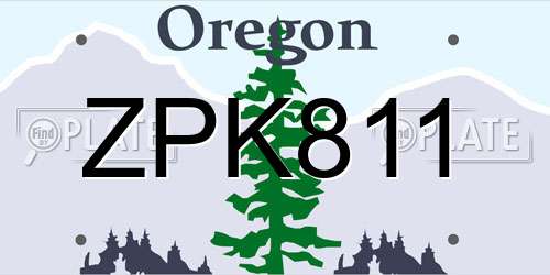 ZPK811 Oregon License Plate