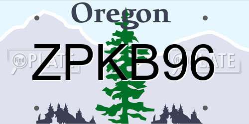 ZPKB96 Oregon License Plate