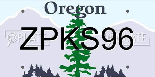 ZPKS96 Oregon License Plate