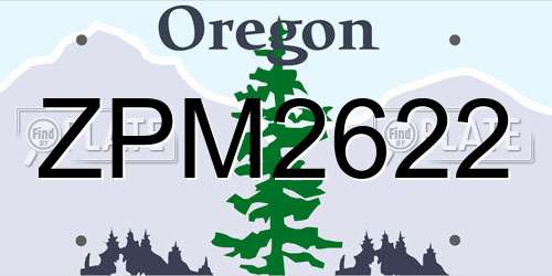 ZPM2622 Oregon License Plate