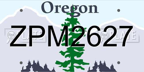 ZPM2627 Oregon License Plate