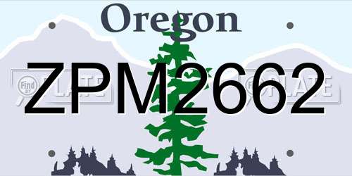 ZPM2662 Oregon License Plate