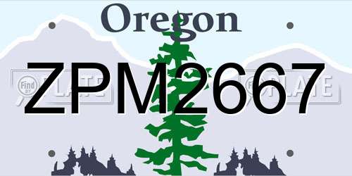 ZPM2667 Oregon License Plate