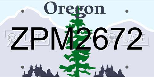 ZPM2672 Oregon License Plate