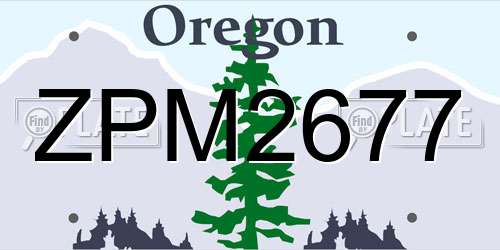 ZPM2677 Oregon License Plate