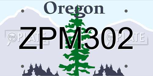 ZPM302 Oregon License Plate