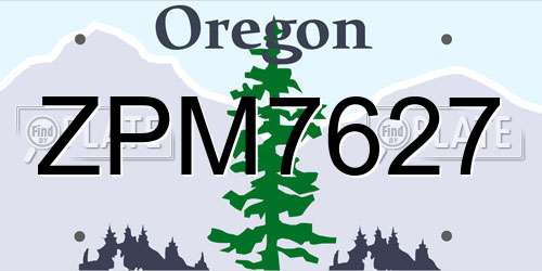 ZPM7627 Oregon License Plate