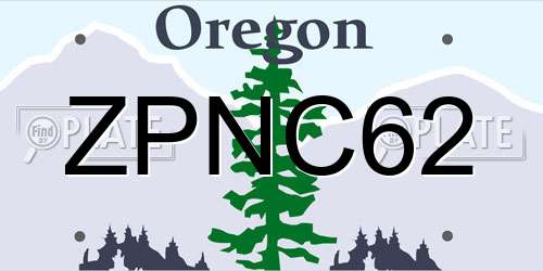 ZPNC62 Oregon License Plate