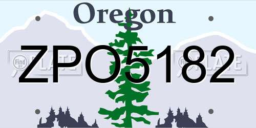 ZPO5182 Oregon License Plate