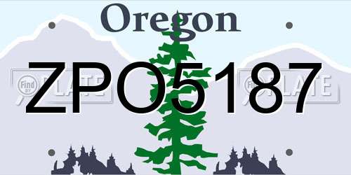 ZPO5187 Oregon License Plate