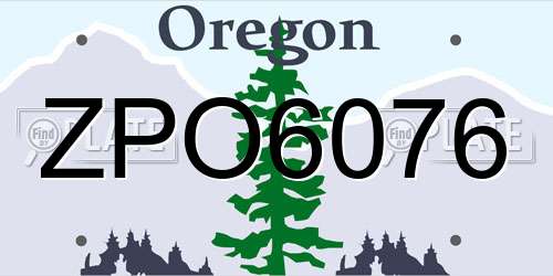 ZPO6076 Oregon License Plate