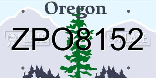 ZPO8152 Oregon License Plate
