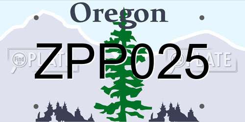 ZPP025 Oregon License Plate