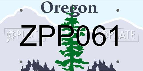 ZPP061 Oregon License Plate