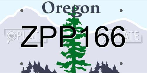 ZPP166 Oregon License Plate