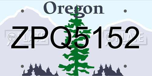 ZPQ5152 Oregon License Plate