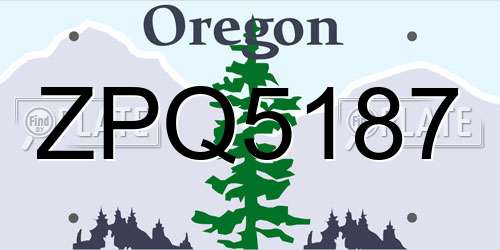 ZPQ5187 Oregon License Plate