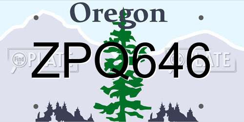 ZPQ646 Oregon License Plate