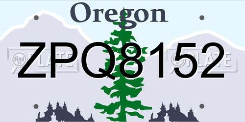 ZPQ8152 Oregon License Plate