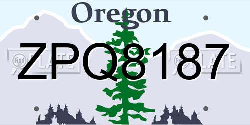 ZPQ8187 Oregon License Plate