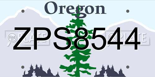 ZPS8544 Oregon License Plate