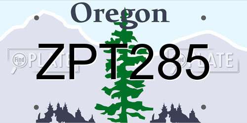 ZPT285 Oregon License Plate