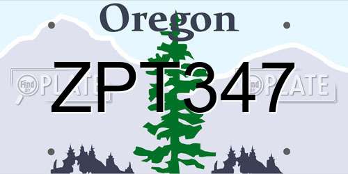 ZPT347 Oregon License Plate
