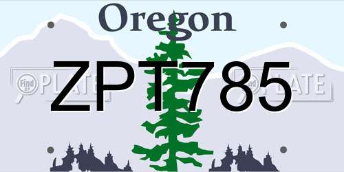 ZPT785 Oregon License Plate