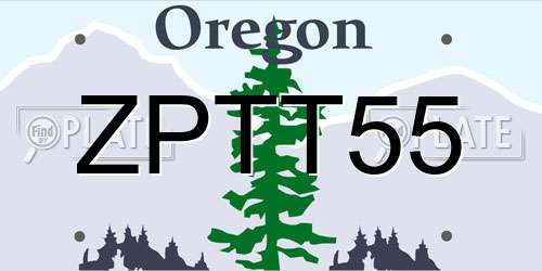 ZPTT55 Oregon License Plate