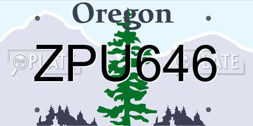 ZPU646 Oregon License Plate