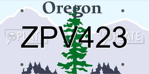 ZPV423 Oregon License Plate