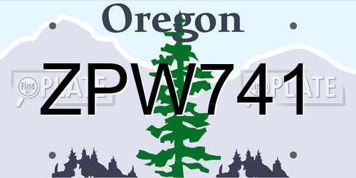 ZPW741 Oregon License Plate