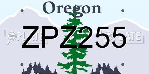 ZPZ255 Oregon License Plate