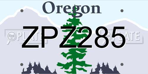ZPZ285 Oregon License Plate