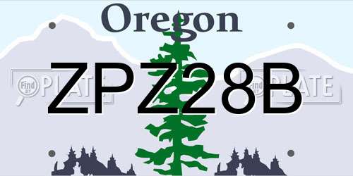 ZPZ28B Oregon License Plate