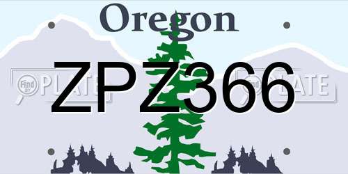 ZPZ366 Oregon License Plate