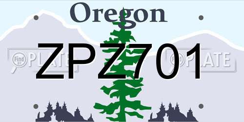 ZPZ701 Oregon License Plate