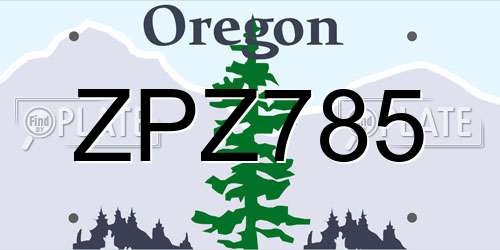 ZPZ785 Oregon License Plate